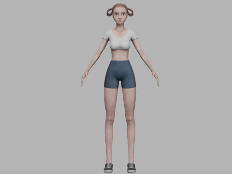Sweet cartoon woman V24481 3D Model