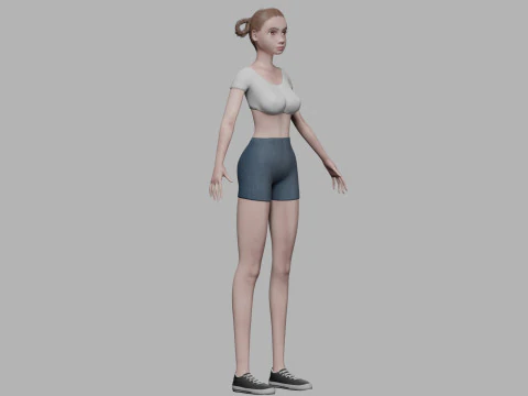 Sweet cartoon woman V24481 3D Model
