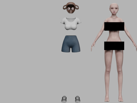 Sweet cartoon woman V24481 Modelo 3D