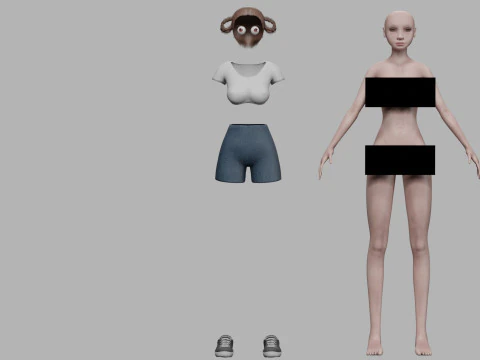 Sweet cartoon woman V24481 3D Model