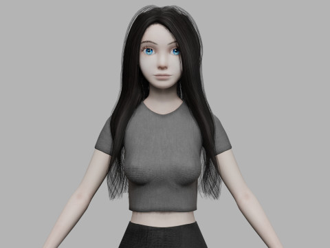 Sweet cute woman V25010 3D Model