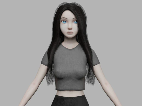 甜美可爱的女人V25010 3D 模型