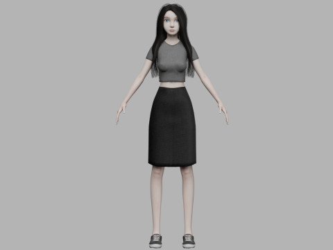 Sweet cute woman V25010 3D 模型
