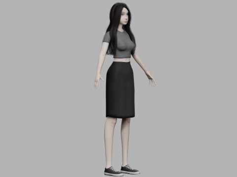 Sweet cute woman V25010 3D 模型