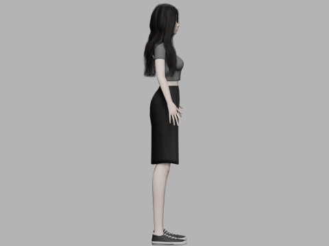 Sweet cute woman V25010 3D 模型