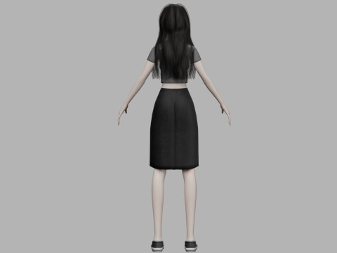 Sweet cute woman V25010 3D 模型