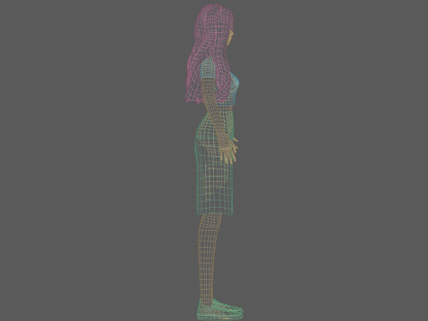 Sweet cute woman V25010 3D 模型