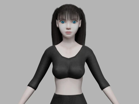 Милая молодая женщина V21759 3D Модель