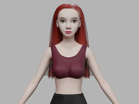 틴 베이직 여성 V26027 3D 모델