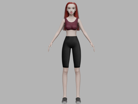 Teen basic woman V26027 3D 模型