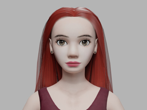 Teen basic woman V26027 3D 模型