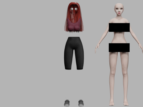 Teen basic woman V26027 3D 模型