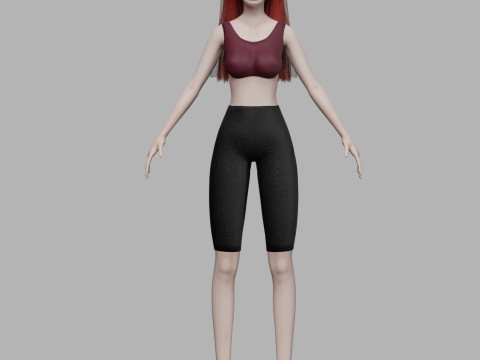 Teen basic woman V26027 3D 模型