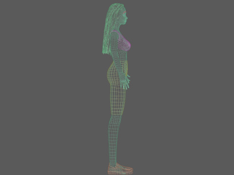 Teen basic woman V26027 3D 模型