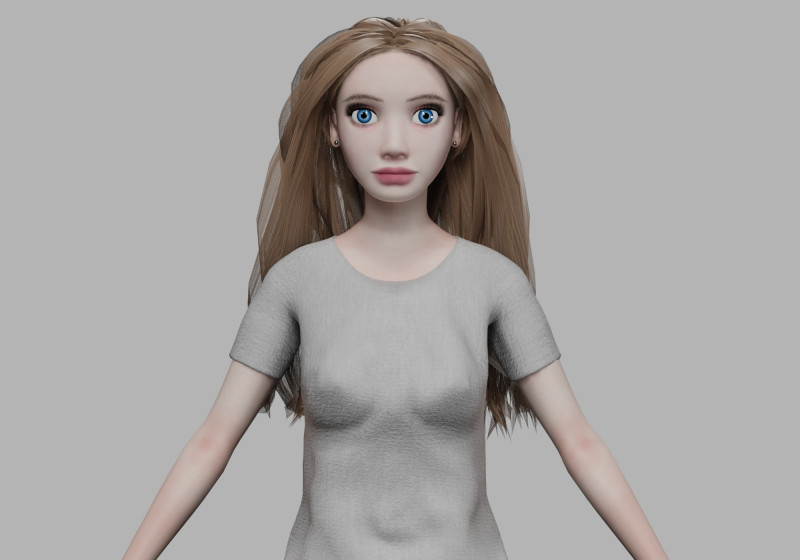 Teen cartoon woman V29664 3D Model .c4d .max .obj .3ds .fbx .stl .blend 