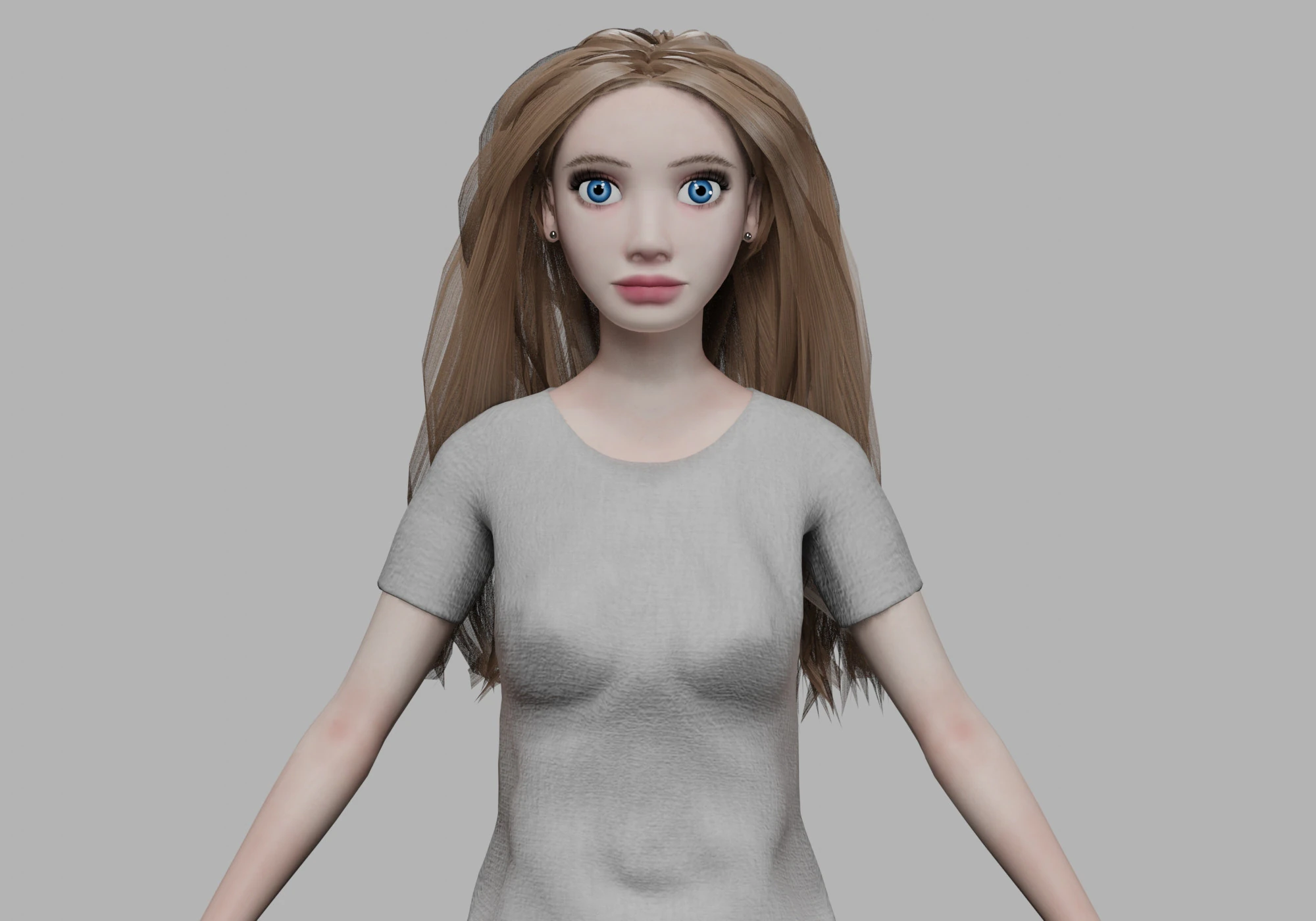 Teen cartoon woman V29664 3D Model .c4d .max .obj .3ds .fbx .stl .blend