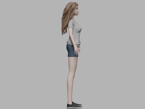 Teen cartoon woman V29664 3D Model