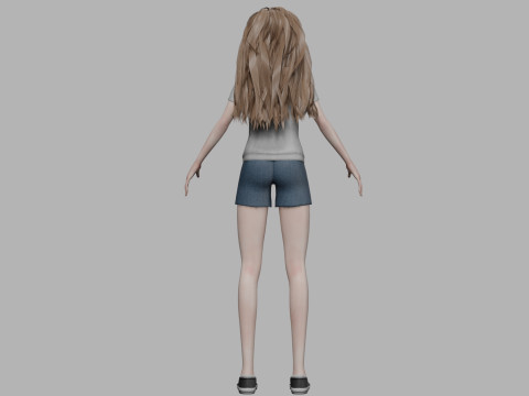 Teen cartoon woman V29664 3D Model