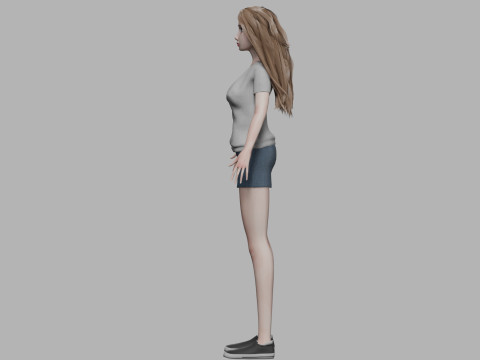 Teen cartoon woman V29664 3D Model