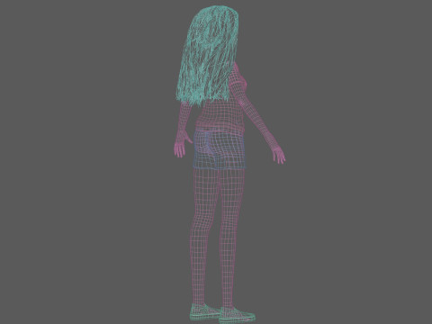 Teen cartoon woman V29664 3D Model
