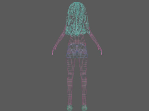 Teen cartoon woman V29664 3D Model