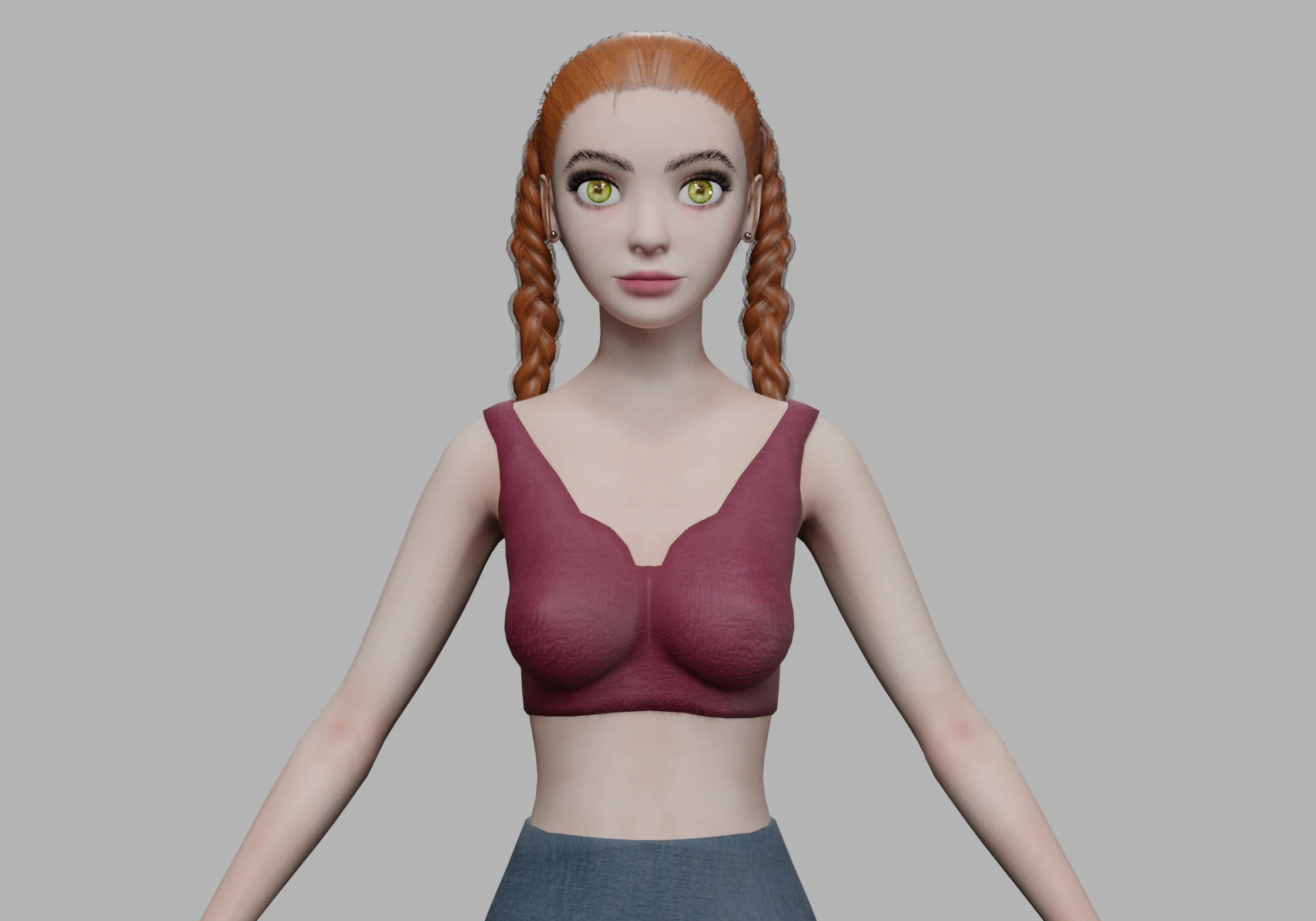 Teen young woman V25018 3D Model .c4d .max .obj .3ds .fbx .stl .blend 