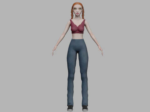 Teen young woman V25018 3D Model