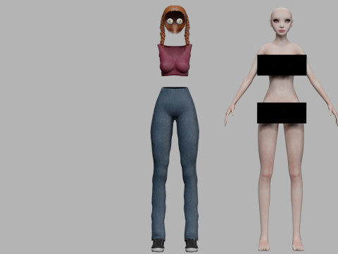 Teen young woman V25018 3Dモデル