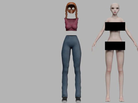 Teen young woman V25018 3D Model