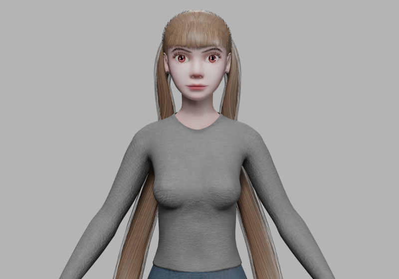 Young basic woman V24449 Modèle 3D .c4d .max .obj .3ds .fbx .stl .blend 