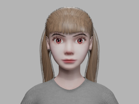 Young basic woman V24449 Modèle 3D