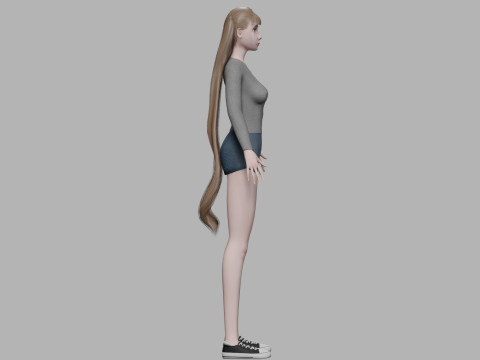 Young basic woman V24449 Modèle 3D