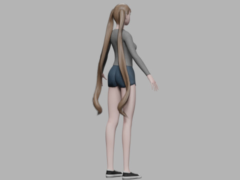 Young basic woman V24449 Modèle 3D