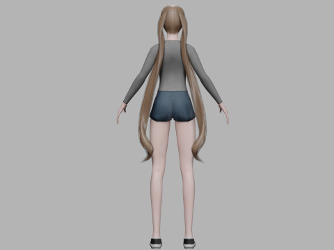 Young basic woman V24449 Modèle 3D