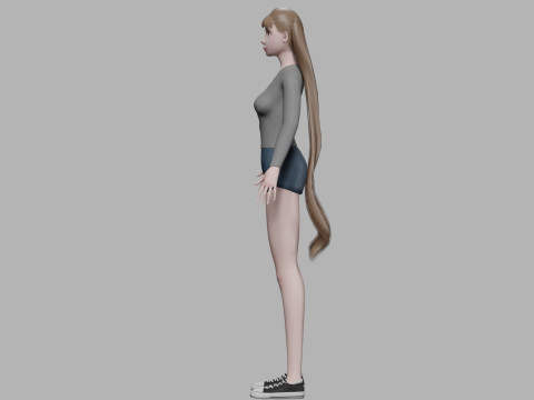 Young basic woman V24449 Modèle 3D