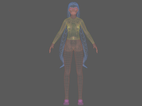 Young basic woman V24449 Modèle 3D