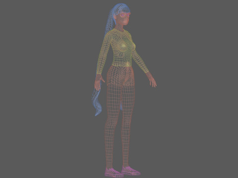 Young basic woman V24449 Modèle 3D
