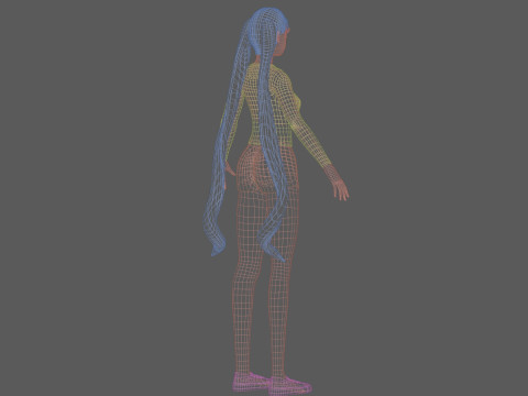 Young basic woman V24449 Modèle 3D