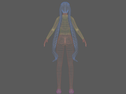 Young basic woman V24449 Modèle 3D