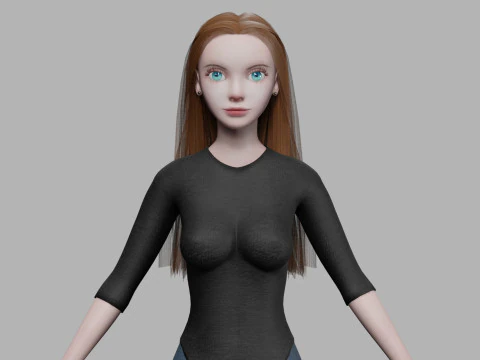 Красива молода жінка V29103 3D Модель