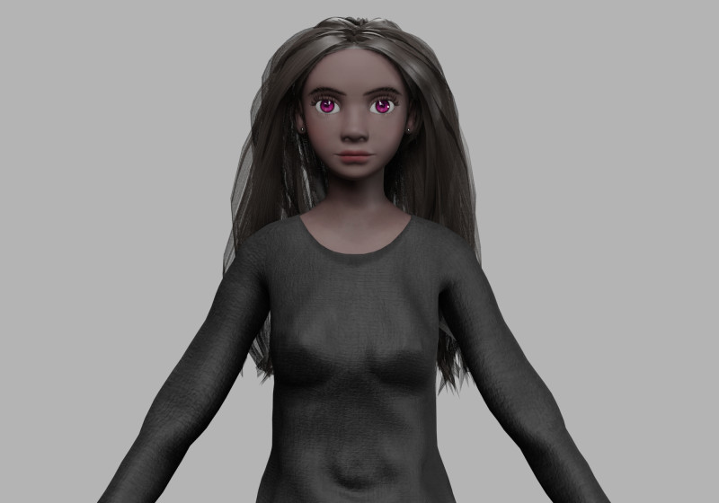 Young black woman V33202 Model 3D .c4d .max .obj .3ds .fbx .stl .blend 
