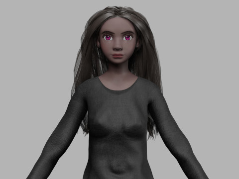 Young black woman V33202 Modelo 3D