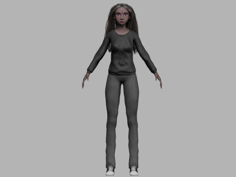 Young black woman V33202 Model 3D