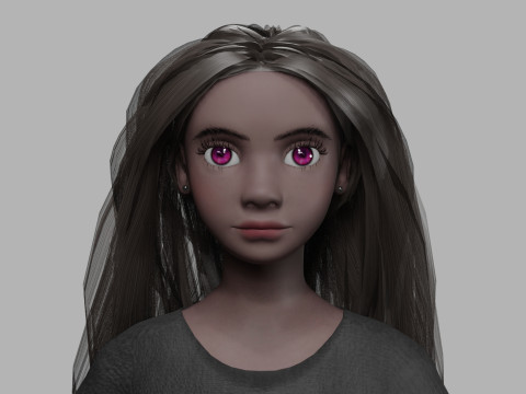 Young black woman V33202 Model 3D