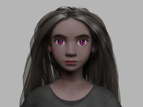 Young black woman V33202 3D Model
