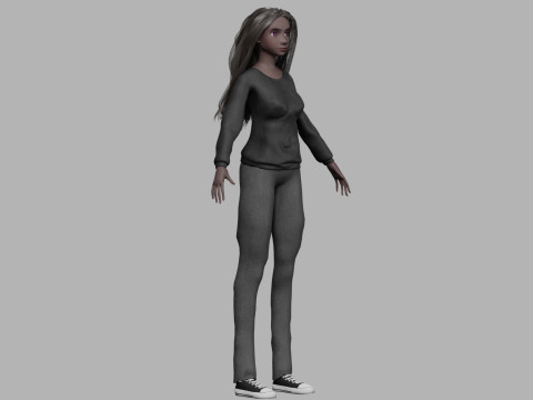 Young black woman V33202 Model 3D