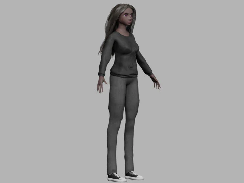 Young black woman V33202 3D Model