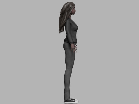Young black woman V33202 Model 3D