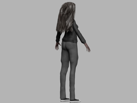 Young black woman V33202 Model 3D