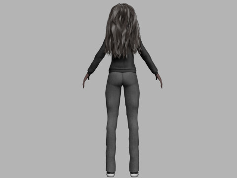 Young black woman V33202 Model 3D